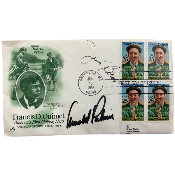 Arnold Palmer and Julius Boros Dual Signed Francis Ouimet ArtCraft First Day Cover JSA #AF68305