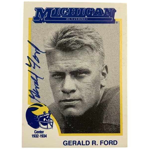 Gerald Ford Signed 1991 College Classics University of Michigan Card JSA #AC56144 