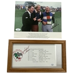 Palmer Signed Big 3 Photo & Green Signed Cherry Hills Info Card JSA