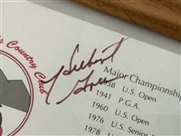 Palmer Signed Big 3 Photo & Green Signed Cherry Hills Info Card JSA