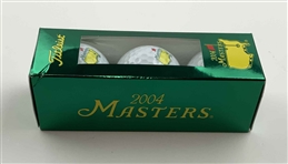 Two Masters Tournament Commemorative Golf Ball Sets Featuring Titleist 2004 and Callaway Arnold Palmer 50th Appearance Editions