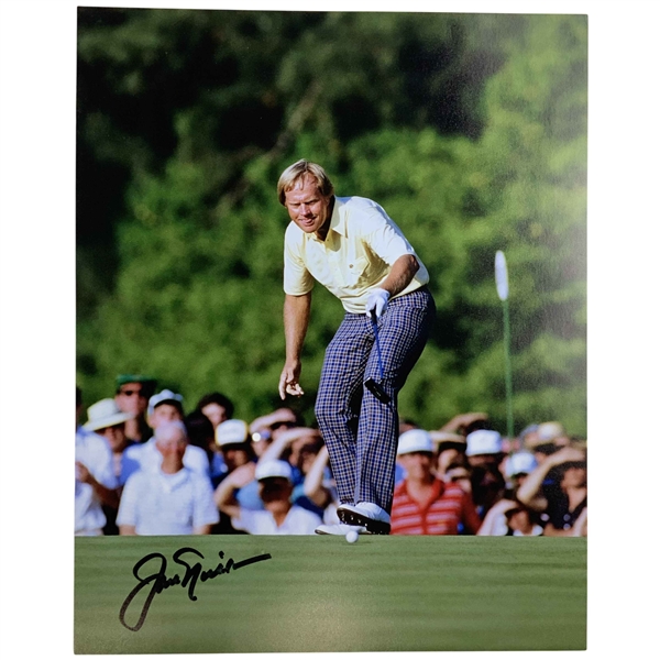 Jack Nicklaus Signed 1986 Masters Iconic Celebration Color Photograph JSA ALOA