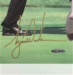 Tiger Woods Signed 'The Majors' Fist Pump 16x20 Print UDA - 2001 Promo Card Image