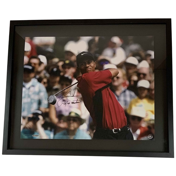Tiger Woods Signed Ltd 1997 Masters 16x20 Photograph w/ 1/1 -18/97 Masters Inscription 18/25 UDA COA - Wow!