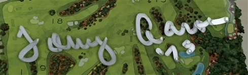 Tommy Aaron Signed Masters Tournament Augusta National Golf Club Course Map Glass Tray by Lee Wybranski JSA ALOA