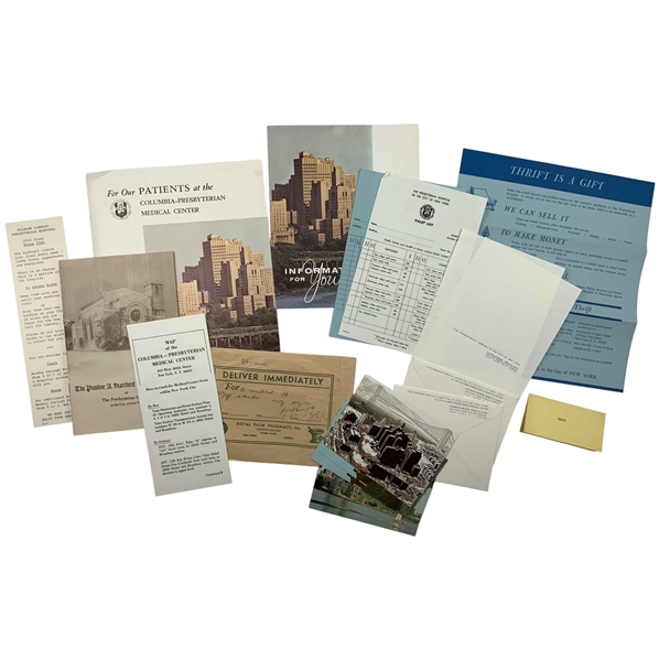 Walter Hagens Personal Patient Information and Promotional Ephemera. The Presbyterian Hospital, ca. 1960-1965.