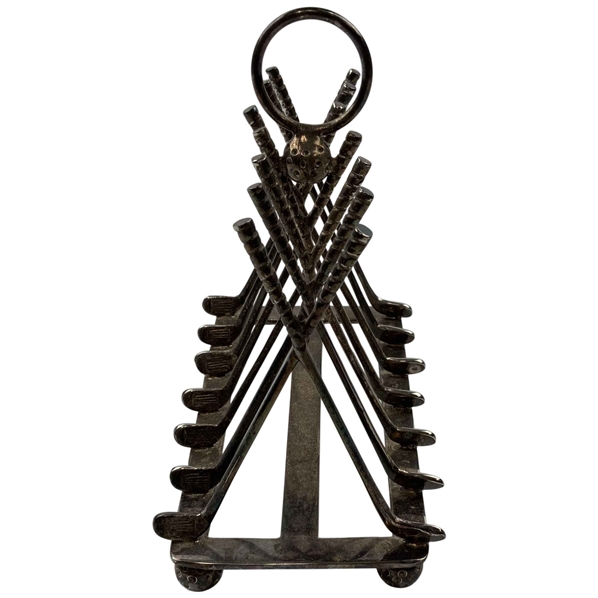 Superior Silver Plate Co. Golf-Themed Silver-Plated Novelty Toast Rack