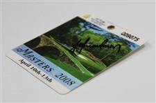 Trevor Immelman Signed 2008 Masters Tournament SERIES Badge #Q09075 JSA ALOA