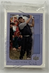 Two Tiger Woods Golf Trading Cards Including 2003 All Sports Magazine Gold Edition and Sealed 2002 Upper Deck Collectors Club Pack