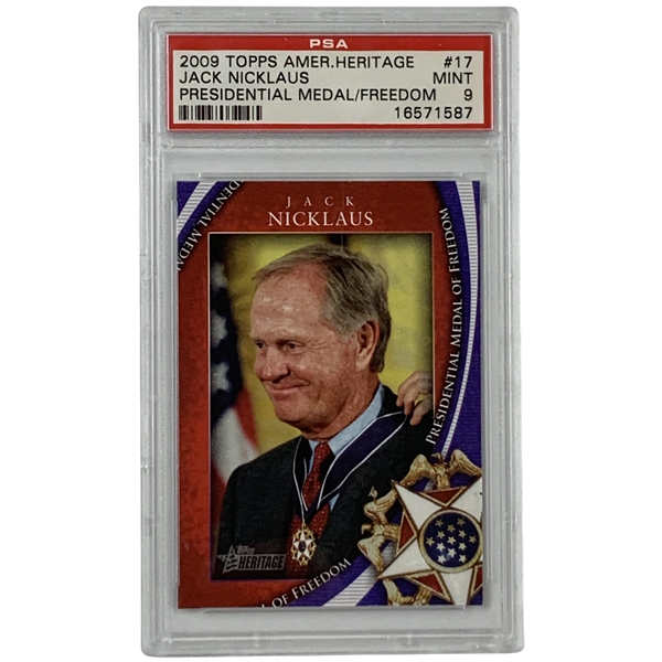 2009 Topps American Heritage Presidential Medal of Freedom Jack Nicklaus #17 PSA 9 MINT