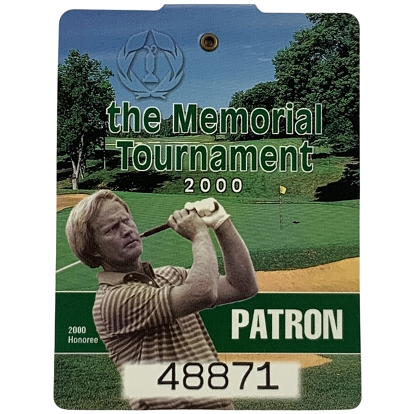 2000 The Memorial Tournament Badge Jack Nicklaus Honoree - Tiger Woods PGA Tour Win #19