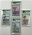 A Collection of four 2001 Sports Card Investor Tiger Woods Gold Rookie Cards Graded PGI 10 Gem Mint