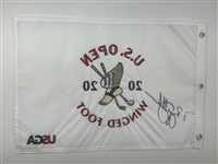 Bryson DeChambeau Signed Official 2020 U.S. Open Winged Foot Pin Flag JSA ALOA