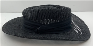 Greg Norman's Signed Personal Shark TaylorMade Signature Black Straw Golf Hat JSA ALOA