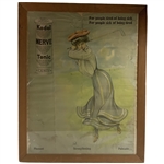 c.1900 Kodol Nerve Tonic Womens Golf Color Advertising Poster - Rare