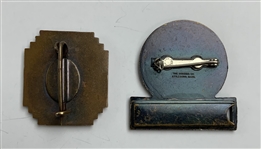 A Pair of USGA Women's Amateur Golf Championship Participant Pins from 1959 and 1964 w/ 1966 Junior Championship Contestant Badge 