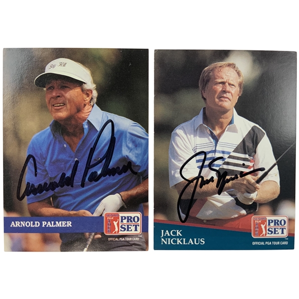 Palmer & Nicklaus Signed Pro Set PGA Tour Golf Trading Cards JSA ALOA