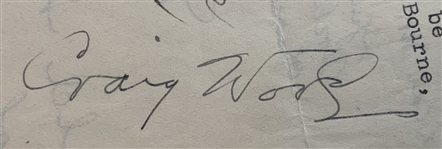 Craig Wood, Horton Smith, Ralph Guldahl & Field Signed 1933 Pasadena Open Letter to Founder Arthur K. Bourne Featuring Nine Hall of Famers! JSA ALOA