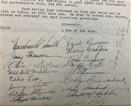Craig Wood, Horton Smith, Ralph Guldahl & Field Signed 1933 Pasadena Open Letter to Founder Arthur K. Bourne Featuring Nine Hall of Famers! JSA ALOA