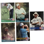 A Collection of Five Signed 1991-1992 Pro Set PGA and Senior PGA Tour Trading Cards JSA ALOA