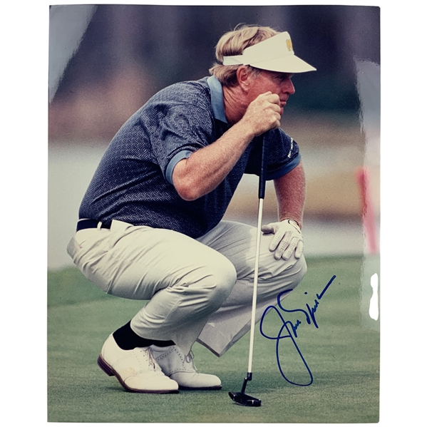 Jack Nicklaus Signed 1990s Putting Photo JSA ALOA