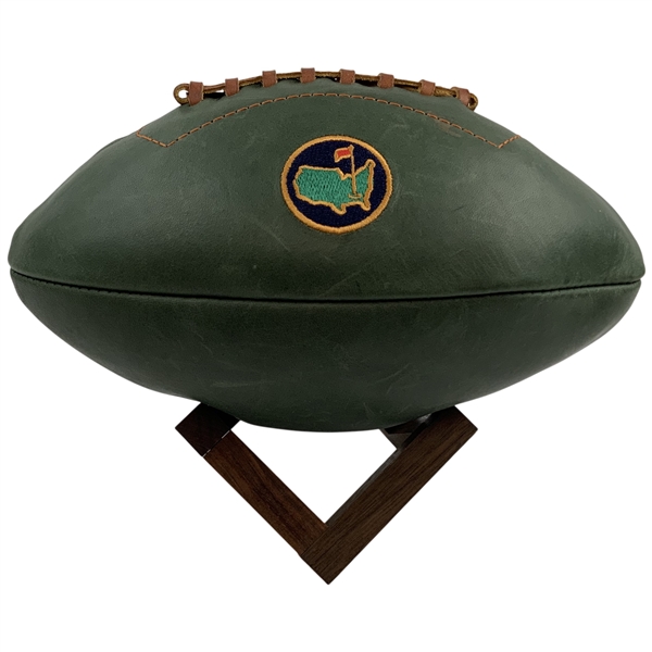 Masters Tournament Links and Kings Premium Leather Football with Wood Display Stand
