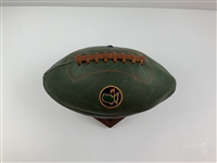 Masters Tournament Links and Kings Premium Leather Football with Wood Display Stand