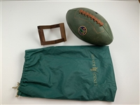 Masters Tournament Links and Kings Premium Leather Football with Wood Display Stand