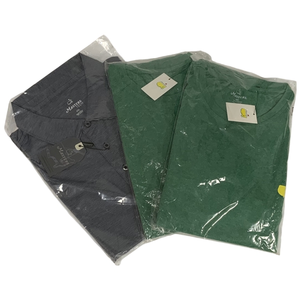 Three Items of Official Masters Tournament Apparel including Tech Polo and T-Shirts