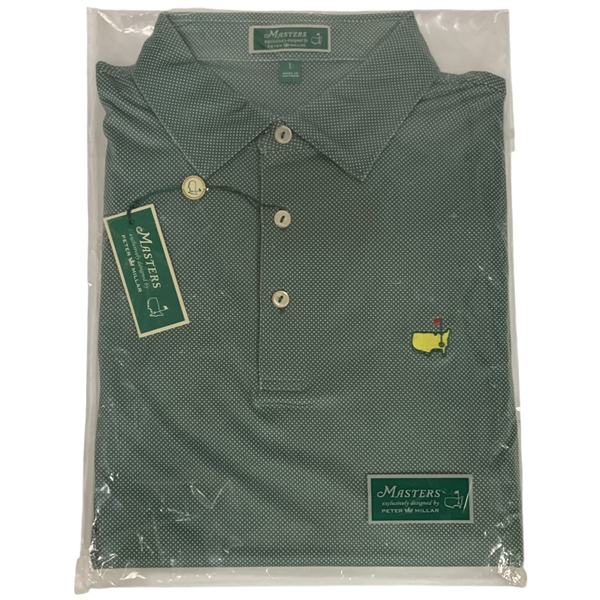 Masters Tournament Peter Millar Performance Golf Polo Shirt Laurel Green Size Large