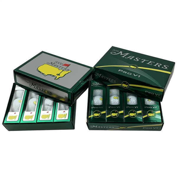 Two Sets of Masters Tournament Titleist Golf Balls, 2006 and 2016