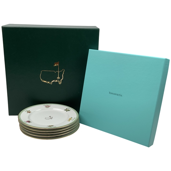 A Set of Five 2022 Masters Tournament Tiffany and Co. Beautification Plates Gifted to John Daly