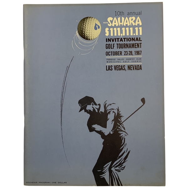1967 Hotel Sahara Invitational Golf Tournament Souvenir Program Las Vegas Jack Nicklaus Win #25