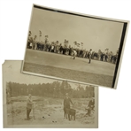 Two Early 20th Century Sepia Silver Gelatin Photographs of American Golf Scenes