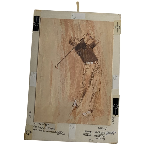 Mid-Century Golf Illustration Production Mechanical, 1974