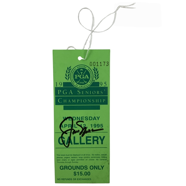 Jack Nicklaus Signed 1995 PGA Seniors Championship Tournament Gallery Badge JSA #CR84553