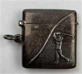 Vintage Webster Company Sterling Silver Golfing Scene Vesta Case
