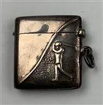 Vintage Webster Company Sterling Silver Golfing Scene Vesta Case