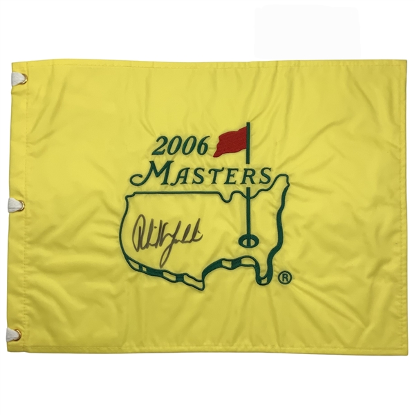 Phil Mickelson Signed 2006 Masters Tournament Embroidered Flag JSA ALOA
