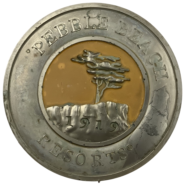 Pebble Beach Resorts Game Used Yellow Metal Golf Tee Marker