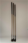 Set of Eight Antique Hickory Shaft Golf Clubs Including Banner and Burke Maker Marks