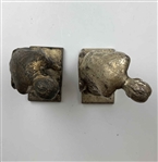 A Pair of Weidlich Brothers Silvered Metal Golfer Bookends, Model 4192