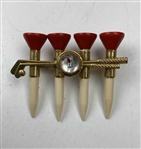Two Vintage Golf Themed Jewelry Items Including an Ecclia Sterling Silver Bracelet and a The Reddy Tee Brooch