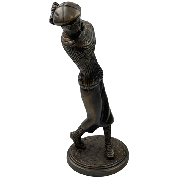 Vintage Cast Metal Golfer Sculpture with Bronze Patina
