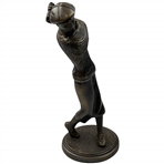 Vintage Cast Metal Golfer Sculpture with Bronze Patina