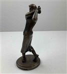 Vintage Cast Metal Golfer Sculpture with Bronze Patina
