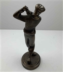 Vintage Cast Metal Golfer Sculpture with Bronze Patina