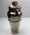 A Set of Meriden Silver-Plated Art Deco Cocktail Items with Golfing Decoration