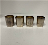 A Set of Meriden Silver-Plated Art Deco Cocktail Items with Golfing Decoration