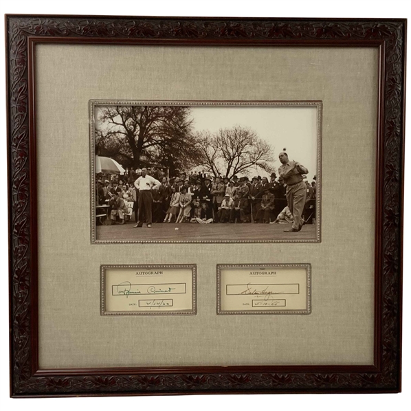 Francis Ouimet & Walter Hagen Signed 1941 Masters Tournament Photo Display - Framed JSA ALOA
